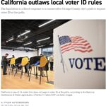 🇺🇸 États-Unis : QUI OSE ENCORE DÉFENDRE ÇA SÉRIEUSEMENT ⁉️ La Californie a voté une loi qui interdit aux autorités locales d&rsquo;exiger une carte d&rsquo;identité pour accéder aux urnes. Tandis que les citoyens doivent prouver leur identité pour acheter de l&rsquo;alcool, prendre l&rsquo;avion ou retirer de l&rsquo;argent, le vote devient le seul acte sans contrôle. Gavin Newsom assume cette exception au nom de la démocratie.